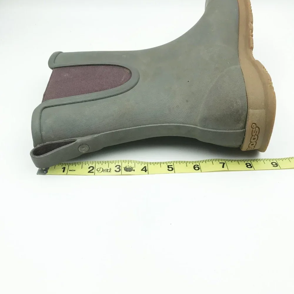 BOGS Mid Calf Gray Rubber Rain Boots Womens 7